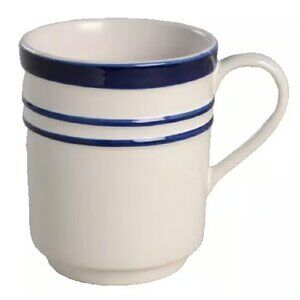 NEW S4 Kate Spade by Lenox All in Good Taste Order's Up Cobalt Blue Striped Mugs